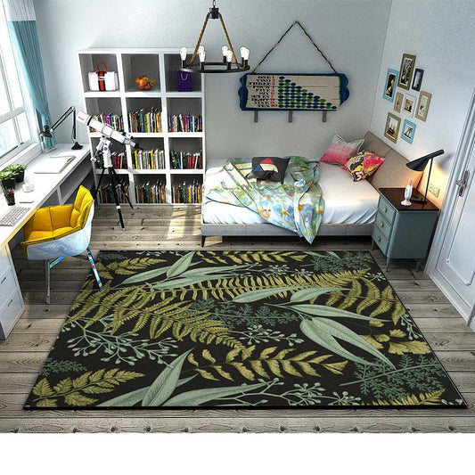 Green Leaves For Living Room Home Bedroom Rugs Carpets Coffee Table Floor Mat Study Soft Carpet Sofa
