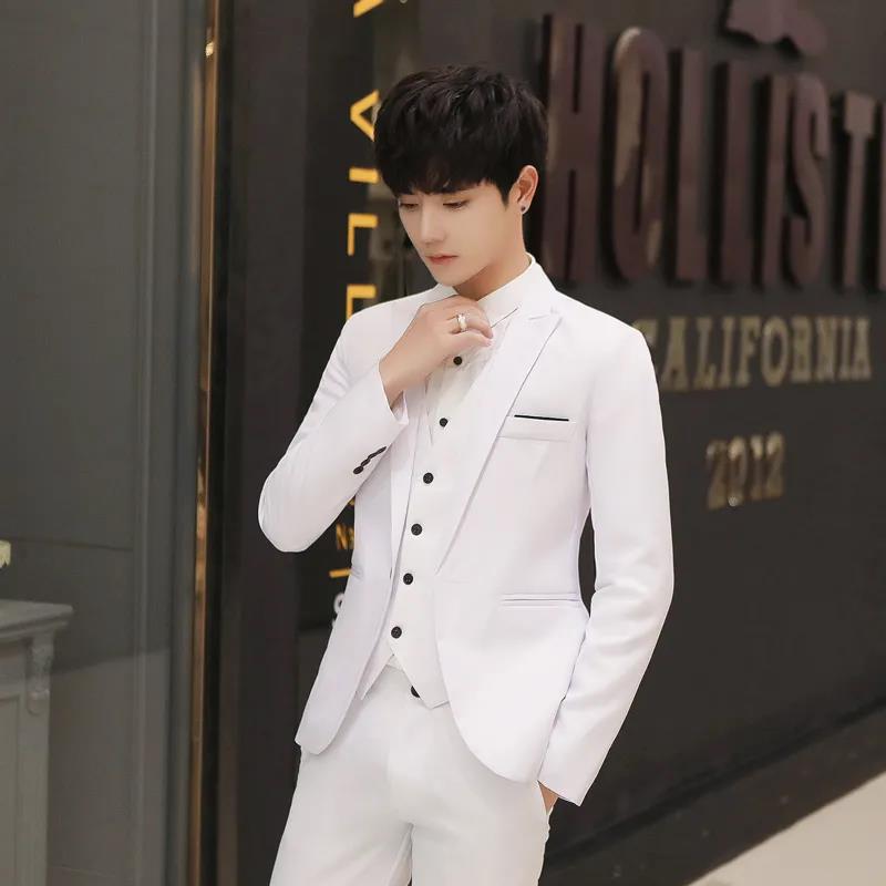 Suit Suit Men's Two-piece Fashion Young Business Self-cultivation Small Suit Casual Jacket Trousers