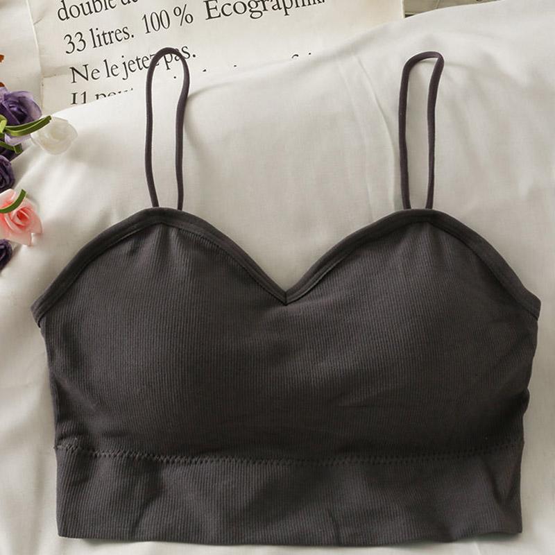 Spring and Summer Hollowed Out Sports Wrap Chest Beautiful Back and Bra Girls' Anti Light Gathering No Steel Ring Elastic No Buckle Bra