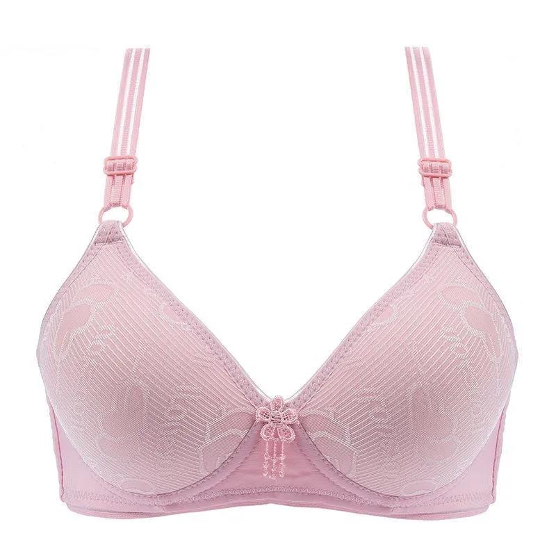 Thin Sexy Simple Jacquard No Steel Rings Gathering Receiving Breasts Anti-sagging Women's Underwear Bra