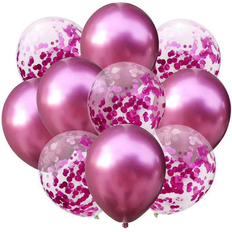 20pcs 12 Inch Blue Pink Gold Confetti Latex Balloons for Baby Birthday Wedding Decorations