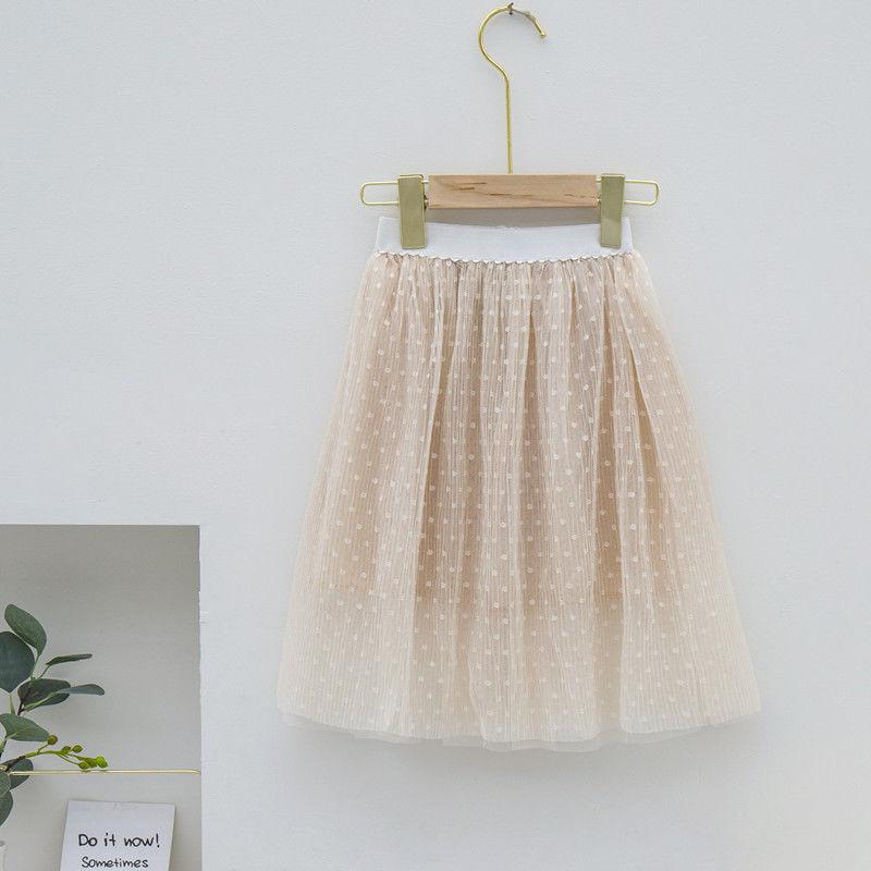 Baby Girls Princess Mesh Skirts Summer Kids Heart Print Clothing Children Sweet Party Costumes 3-7Y