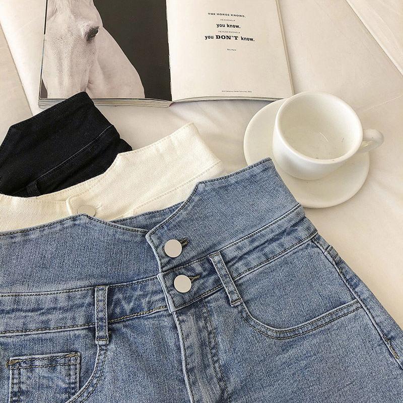 Large Size Loose Denim Shorts Female High Waist Summer Korean Version Was Thin Fashionable Double Zipper Wide Leg Pants