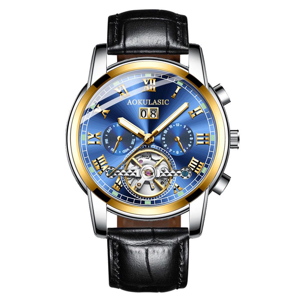 Automatic Mechanical Watch Men Skeleton Watches Bracelet Wristwatch Luxury Mechanical Clock Male