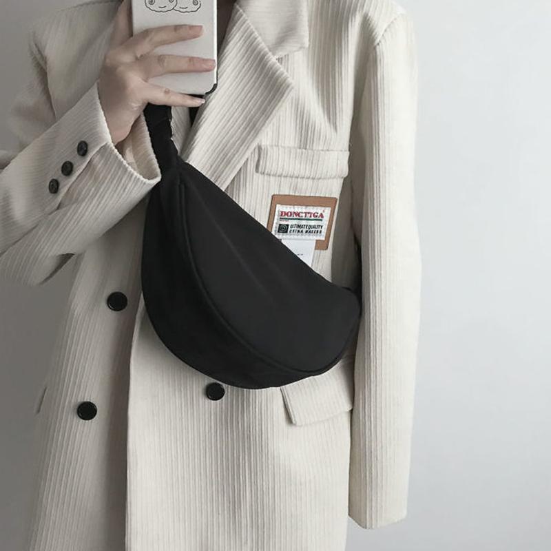 Nylon Messenger Bag Female Dumpling Bag Lightweight Small Shoulder Bag Underarm Bag Female Wild One-shoulder Canvas Bag Student