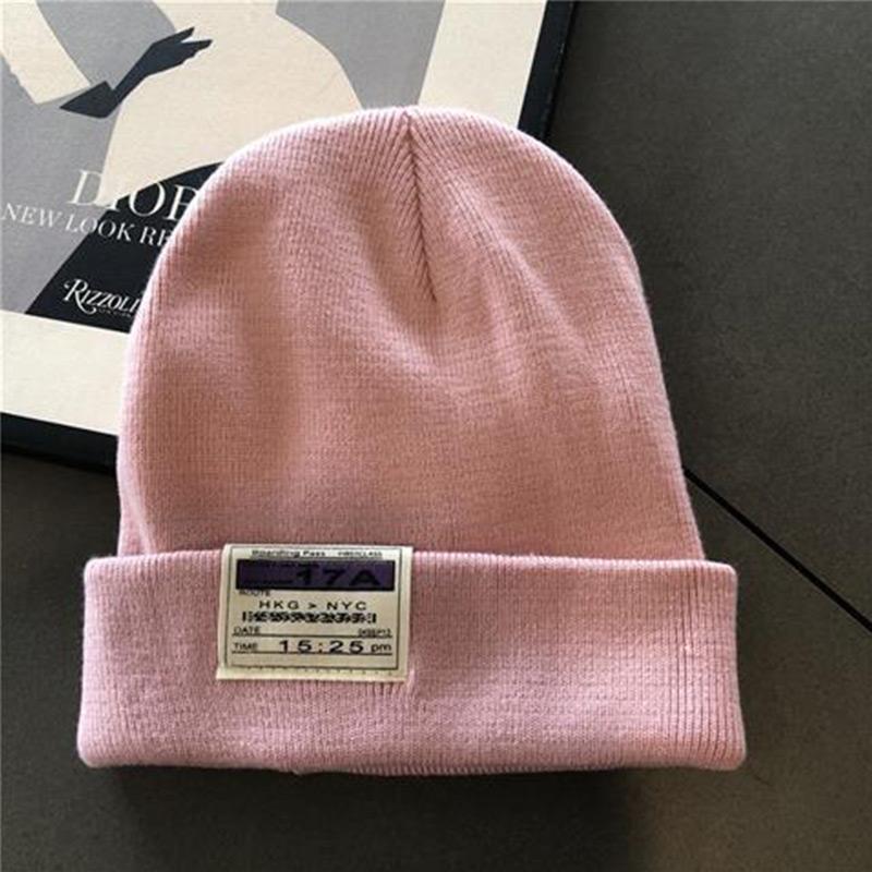 Unisex Knitted Beanie Hat Winter Solid Color Warm Hat Ladies Crochet Ski Leisure Skull Hat