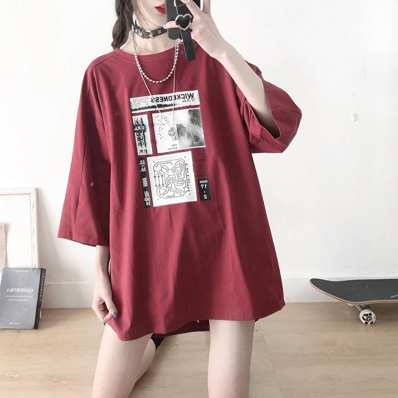 Women Dress Girl Loose O-Neck Casual Long T-shirt Dress Big Loose Home Comfort Outer Convenient