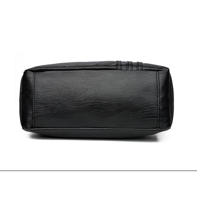 Sheep Leather Multi-layer Female Bag Fashion Trend Large Capacity Messenger Bag Middle-aged Lady Shoulder Bag Mother Bag
