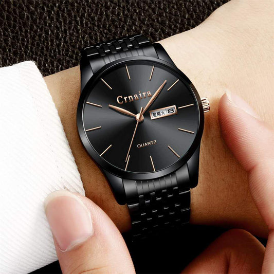 Trendy Men's Watch Leather Quartz Personality Luxury Calendar Wrist Watch Male Simple Business Clock
