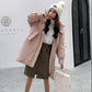 Winter Down Jacket Fashion Slim Zipper Hooded Cotton Jacket Women's Mid-length Solid Color Plus Size Down Coat