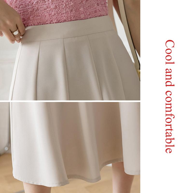 Women Chiffon Skirt Mid-length A-line Skirt Plus Size Fairy Skirt Summer Ruffled Elastic Waist Sandy Beach Vacation Daily