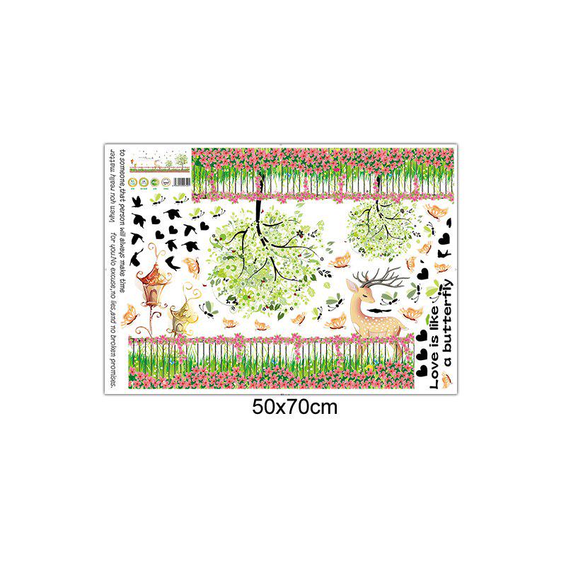 [sticker ]Country Style Fence Flower Garden Wall Stickers For Kids Rooms Nursery Living Room Home D