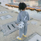 Girls' Suits Spring and Autumn Vacation Two-piece Sweater Long Pants Little Girls Loose Solid Color Two-piece Sweater Sets Casual Wear