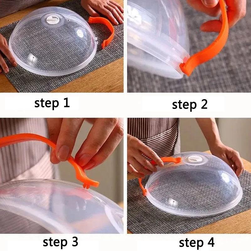 Microwave Splash Guard Professional Microwave Food Anti-Spray Cover, Heat Resistant Lid With Handle