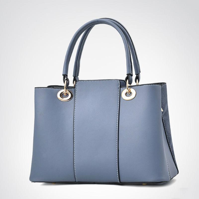 Luxury Top-Handle Bags Solid Color High Quality PU Leather Handbags for Women Bags Large Capacity Personality European Style Crossbody Bag