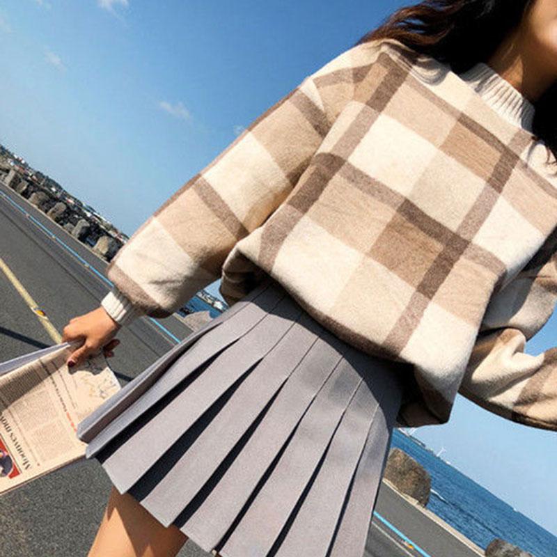 Summer Woman Skirt Preppy Style Pleated Skirt Chic Student High Waist A-line Skirt Woman