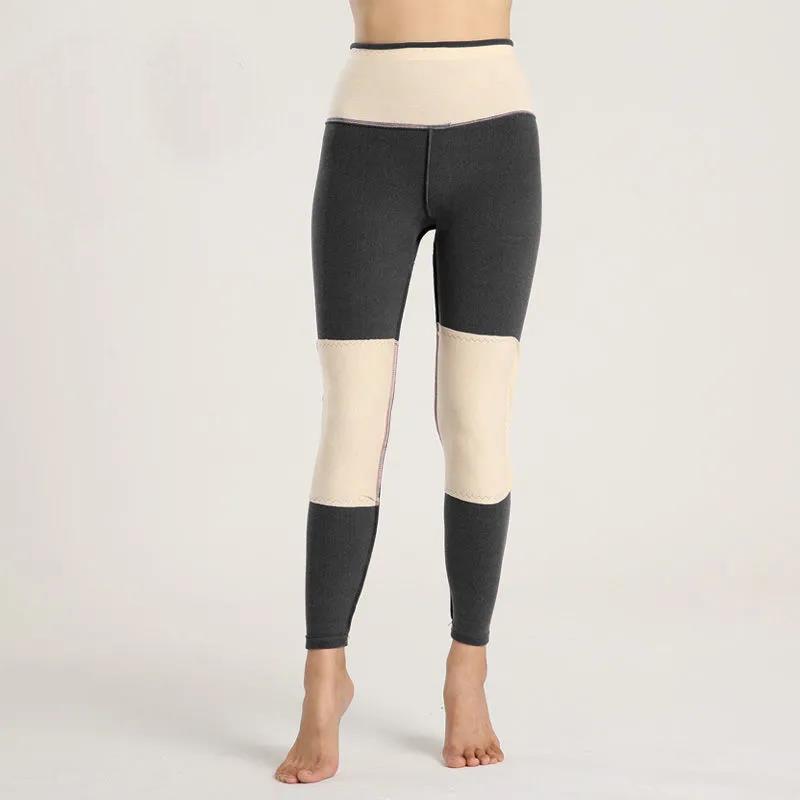 Wear Cold-proof Knee Pads and Waist Warm Pants In Winter Large Size Plus Velvet Thick High-waist Leggings Slim-fit Warm Leggings