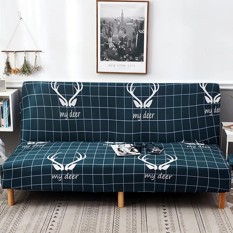 151-190cm No Armrest Stretch Sofa Cover Slipcover All-Covered Folding Sofa Bed Cover Bed Fitted Sheet Universa