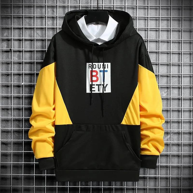 WTEMPO Men Trend Sweater Suit Teen Clothing Hooded Pullover Casual Suit Campus Student Sportswear