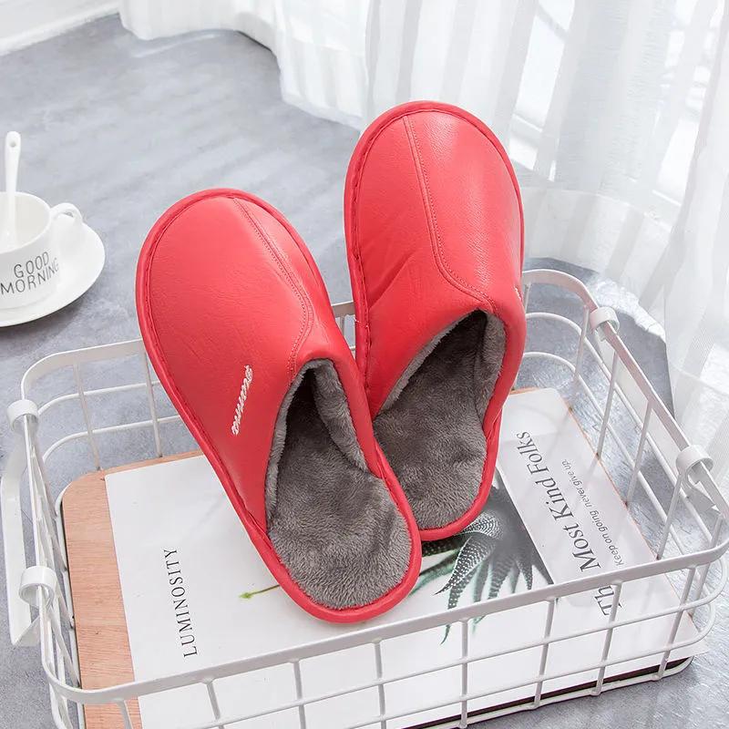 Home Slippers Winter Warm Women Waterproof Non-Slip Indoor Shoes Cotton Men Anti-slip Ladies Soft Slides Memory Foam Couples
