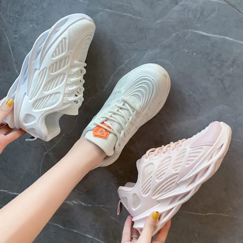 Sports Shoes Female Korean Version of The Thick Bottom Mesh Breathable Old Shoes Wild Ins Tide Shoes White Shoes