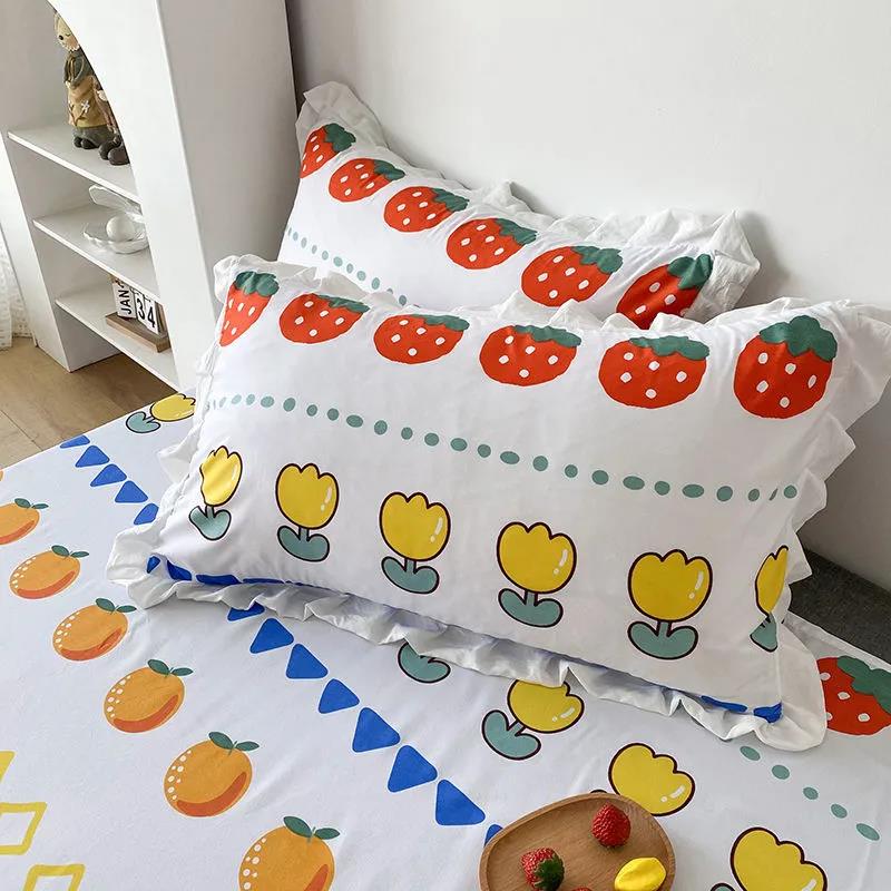 Arctic velvet Korean version small floral single pillowcase couple adult pillowcase high-end pillowcase 48*74cm