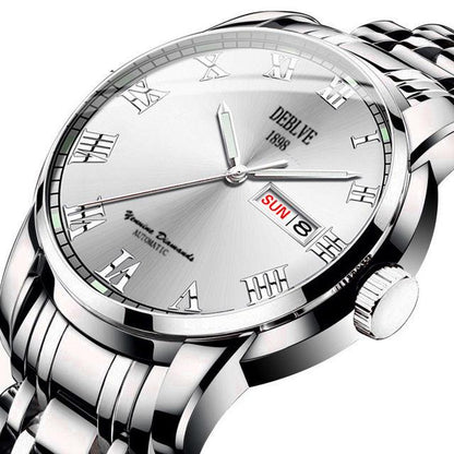 Men Mechanical Watches Wristwatches Skeleton Luxury Automatic Watch Stainless Steel Strap