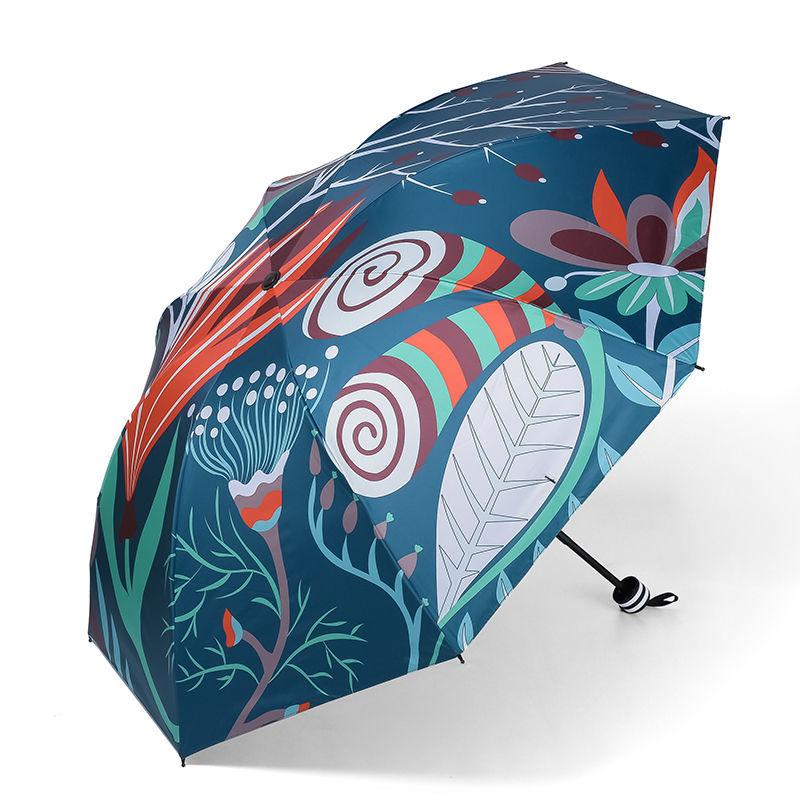 Umbrella Men's and Women's Korean Sun and Rain Dual-use Folding Compact Portable Sun Umbrella Sunscreen and UV Protection