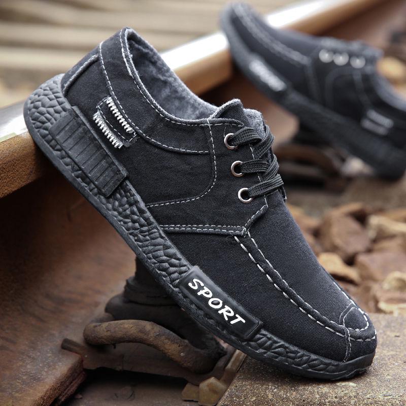 Summer Outdoor Solid Footwear Vulcanize Shoes Comfortable Men's Flats Canvas Shoes Men Denim Cloth Casual Shoes MM-55