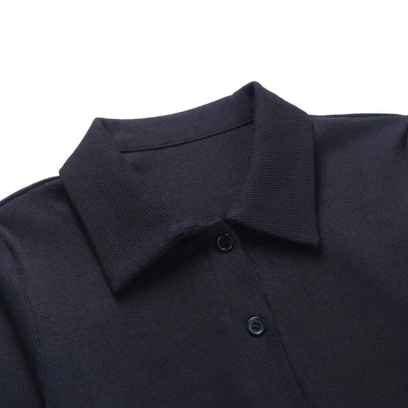 Women's Party Dress Button Knit Dress Autumn and Winter Slim Long-sleeved Long Skirt and Ankle V-neck Tight-fitting Sexy Dress Ladies Split Hem