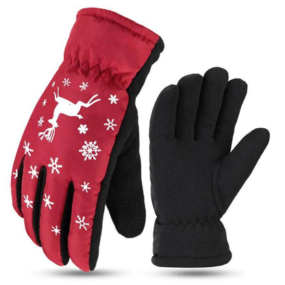 Winter Unisex Double-layer Plus Cotton Wool Gloves Thick Wear-resistant Windproof Riding Warm Waterproof Touch Screen Motorcycle Gloves