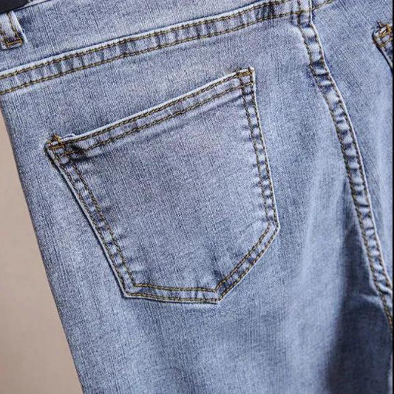 Women's Soft Jeans Korean Style Spring and Autumn High-waisted Skinny All-match Stretch Tight Pencil Pants