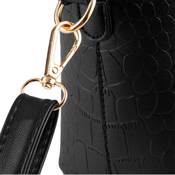 Handbags Women Pu Leather Waterproof Shoulder Shell Crocodile Pattern Bags Crossbody(Solid Color)
