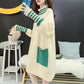 Pregnant Women's Knitted Bottoming Skirt Autumn and Winter Clothes Go Out Thick Fashion Sweater Loose Mid-length Postpartum Dress