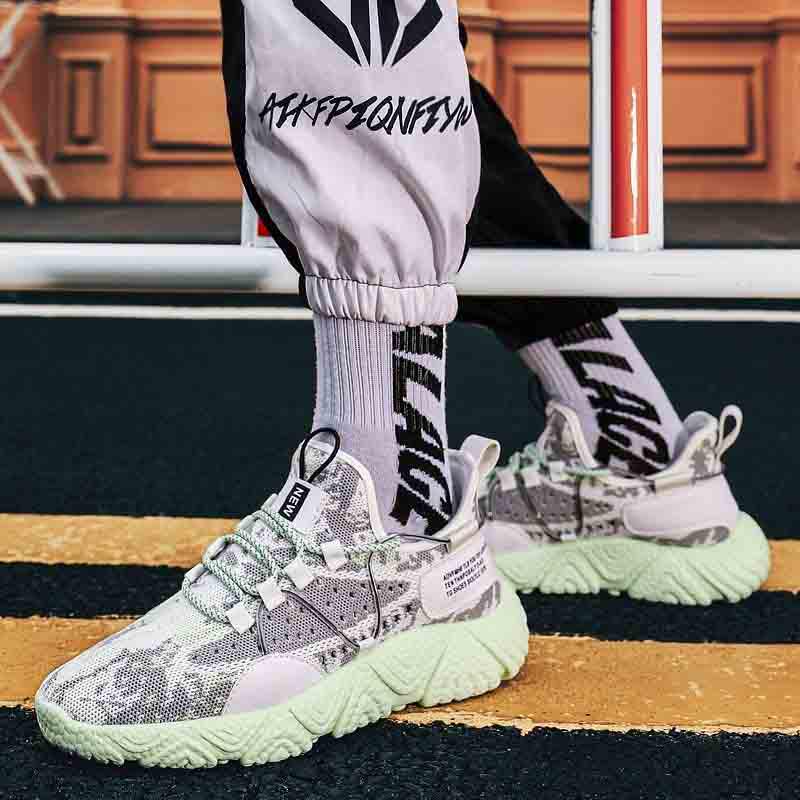 Size 39-44 Fashion Summer Men Mesh Sneakers Low-top Running Basketball Shoes Outdoor Non-slip Shockproof Shoes