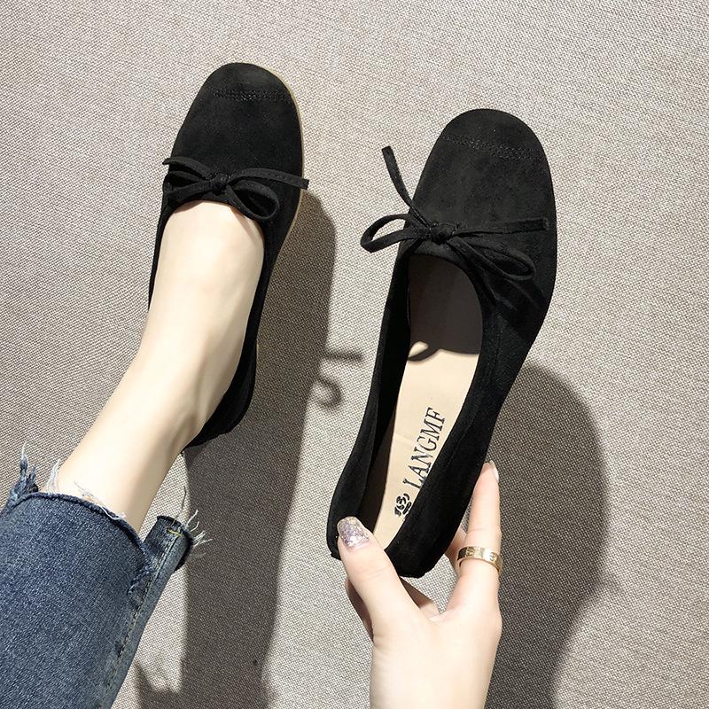 WTEMPO Brand Ballet Shoes Shallow Mouth Bow Soft Bottom Women's Shoes Four Seasons Wild Flat Shoes