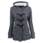 Coats for Women Winter Hooded Jacket Black  Gray Solid Casual Slim Warm Parkas