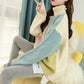 Autumn/winter Turtleneck Sweater Women Loose Thick Warm Color Block Sweater Coat Outer Wear Knit Jumper Pullover