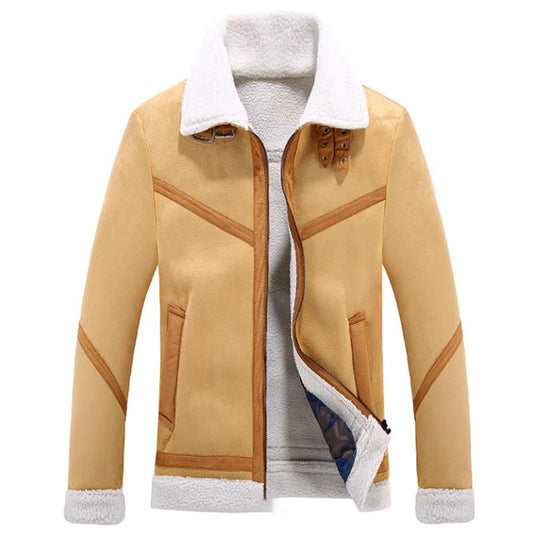 Autumn and Winter Fur Men's Jacket Plus Velvet Thickening To Keep Warm Loose Large Size Wool Lamb Velvet Fur Coat