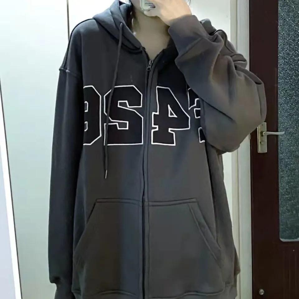 Autumn Couple Hip-hop Hooded Sweater Unisex Solid Color Cardigan Jacket Personality Loose Casual Sweater Sports Zipper Coat