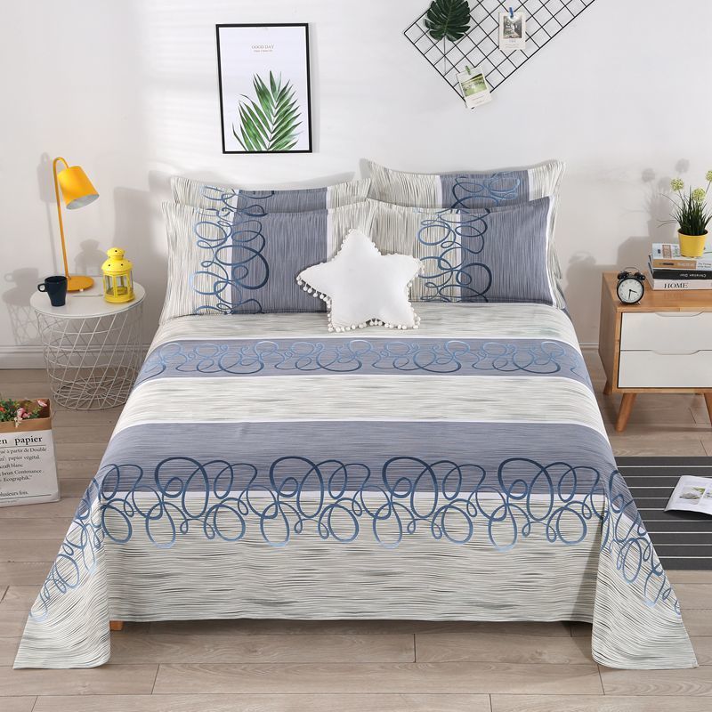 Three-piece Bed Sheet, One-piece Bed Sheet Two Pillowcases Old Coarse Cloth Bed Pure Cotton Thick Bedding Naked Sleeping Removable and Washable