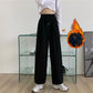 Gray Sports Sweatpants Women Autumn and Winter Wear High Waist Loose Wide-leg Pants Plush Casual Drape Black Trousers Track Pants Jogging Streetwear