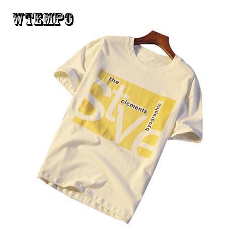 Summer Korean Style Men's New Letter Printing Round Neck Clothing Loose Short Sleeve T-shirts