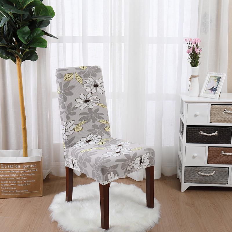 Removable Print Chair Cover Banquet Dining Room Seat Protector Stretch Dining Chair Cover Home Decor