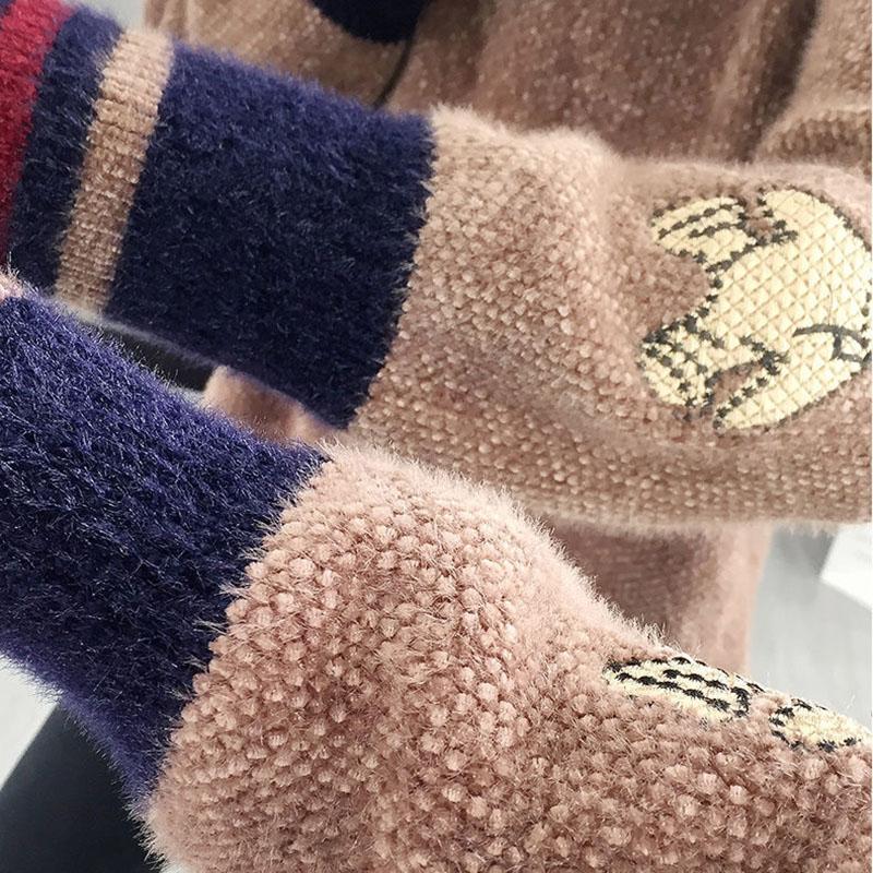 Autumn and Winter Mohair Knitted Sweater Loose Half High Neck Casual Bottoming Shirt Fashion Simple Women's Sweater