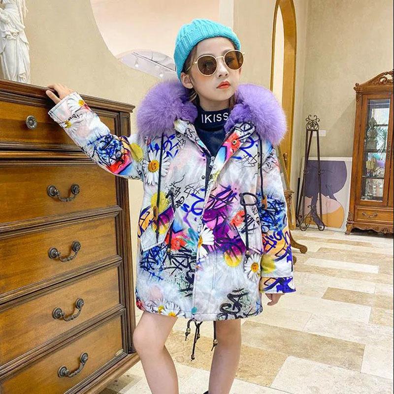 Girls' Winter Warm Cotton Coat Thicken The Children To Overcome Windproof and Warm Down Padded Jacket