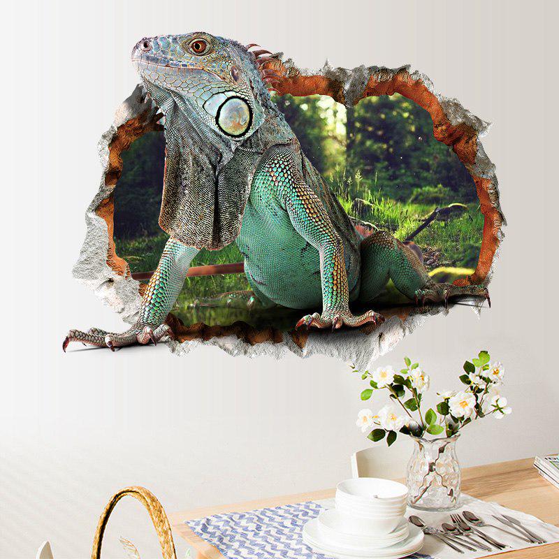 [sticker ]3d Lizard Fake Window Animal Wall Stickers For Kids Rooms Nursery Children Bedroom Home D