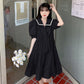 Summer Women's Tie Pompous Graceful Dress Simple Elegant Loose Slim Mid Long Pleated Solid Dress