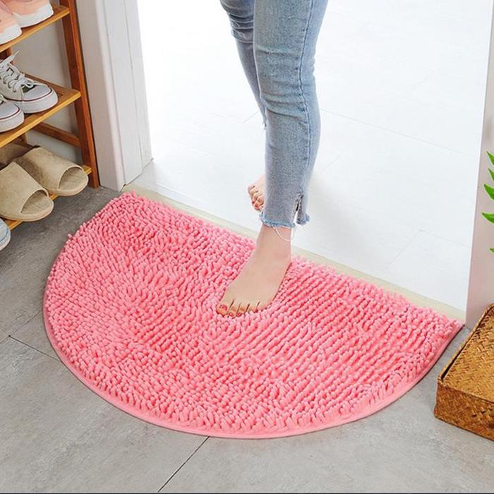 Soft Carpet Slip-resistant Bathing Room Rug Floor Door Mat Dirt Barrier Semi Circle Floor Door Cushion Mat Rug