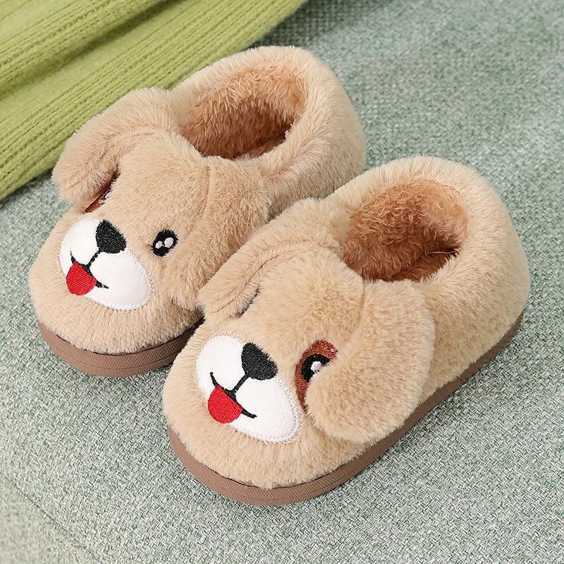 Children's Cotton Slippers Bag with Non-slip Soft Bottom for Primary School Students To Keep Warm In Winter Cartoon Cute Cotton Slippers